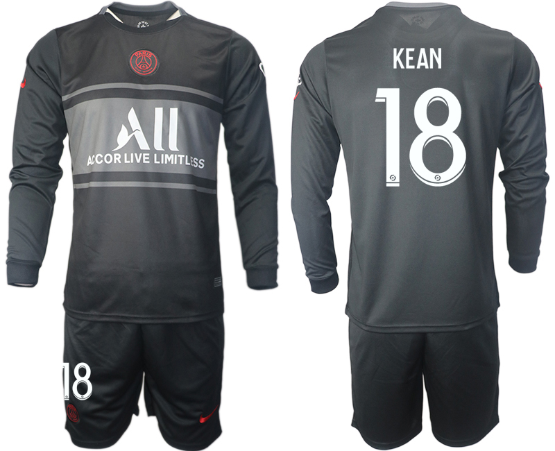 Men 2021-2022 Club Paris St German Second away black Long Sleeve #18 Soccer Jersey